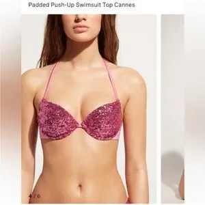 Calzedonia Swim Nwt Calzedonia Cannes Pink And Green Sequin